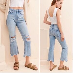 Distressed Blue Jeans